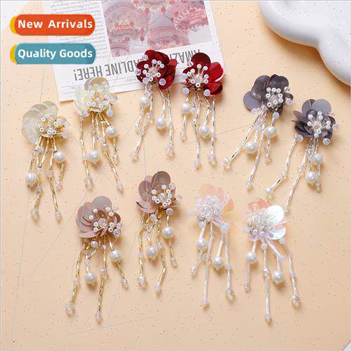 New ancient  tassel sequins pearl flowers diy handmade weavi