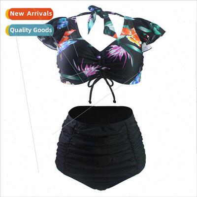 Printed Europe Swimwear Sexy Bikini High Waist Triangle Spl