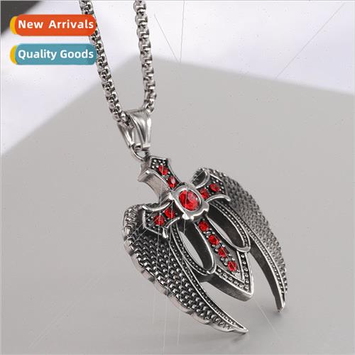 Europe Ins dark punk dark angel cross big sword zirconium pe