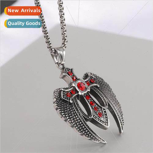 Europe Ins dark punk dark angel cross big sword zirconium pe