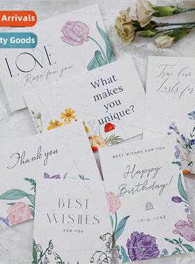 Ins illustration hanging card flower package handwrten greet