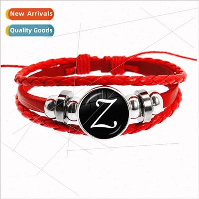 Accessories 26 Alphabet Time Gemstone Bracelet Red Hand-Wove