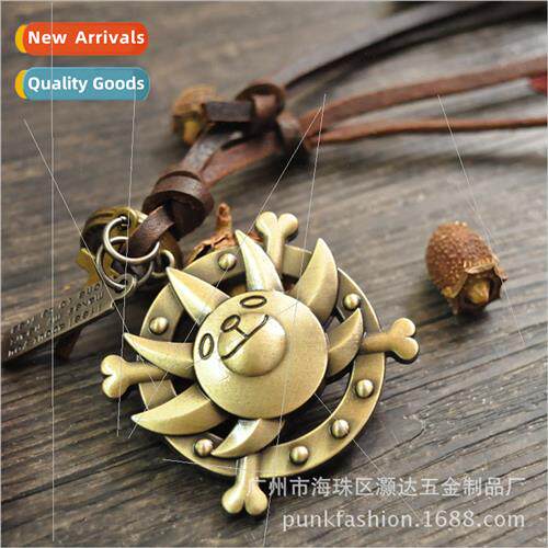 Sweater Chain Korea Retro Long Necklace Leather Rope Multi P