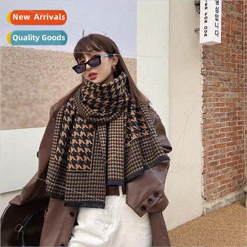 Autumn winter Korean  thousbirds check scarf female double-s