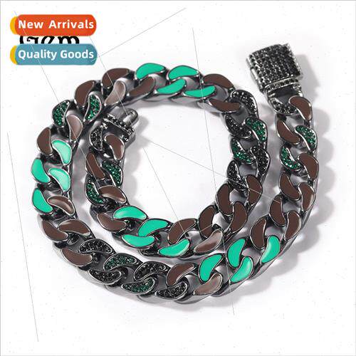 Alloy wh Diamonds Cuban Chain Necklace Europe Hip Hop Mixed