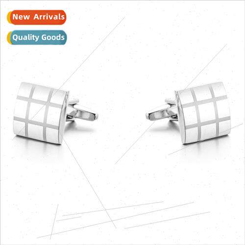 Men French Shirt Cufflinks Laser Plaid Cufflinks Jewelry But