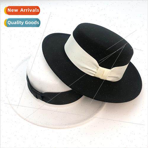Black tweed hat men women fall winter Englshort brim retro f