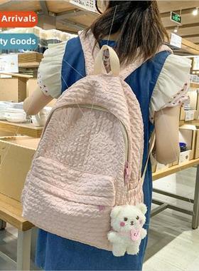 Bubble grid shoulder bag student backpack men women couple s