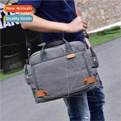 Multi-compartment canvas men bag fashion men shoulder bag bu