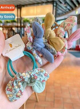 Spring floral hair cards cute girls cloth rabb ears hair cli