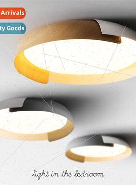 Modern simple room bedroom ceiling light iron wood grain des