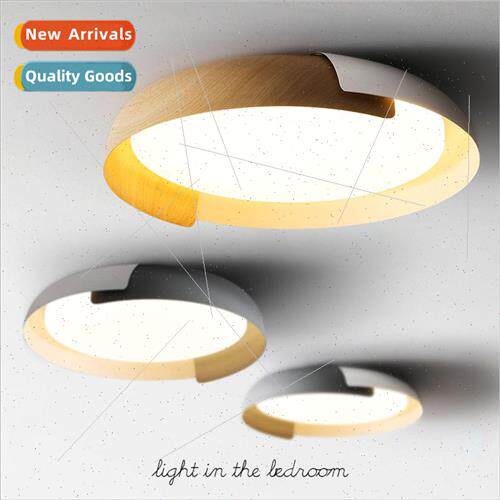 Modern simple room bedroom ceiling light iron wood grain des