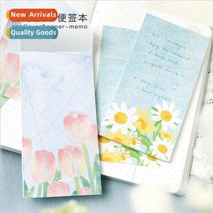 Flower Leaf Watercolor Sticky Botan Fresh Notes Note Book