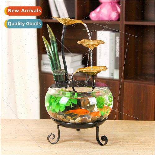 Simple creative small running water ornaments desktop glass
