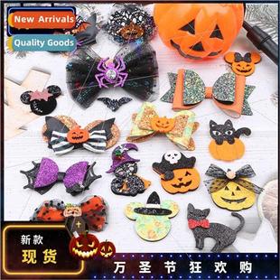 Halloween handmade diy hair ornaments pumpkin bat children h