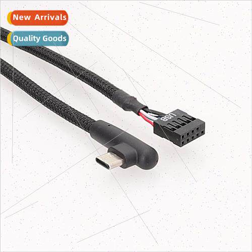 Motherboard USB 9-pin to type-c cable type-c elbow data cabl