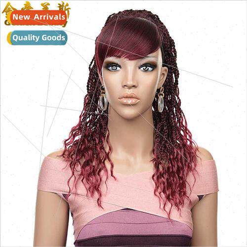 High-temperature silk wig one-piece ponytail bangs long curl