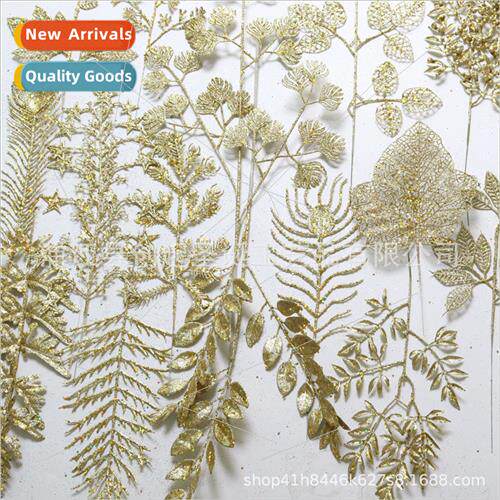 Christmas gold dust leaves festive DIY decorative fake leave