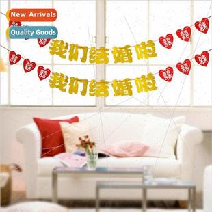 creative new house Marriage room romantic wedding decor flag
