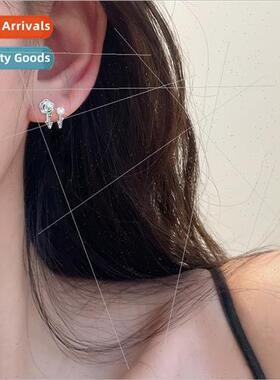 Camellia earrings gentle atmosphere diamond rose flower earr