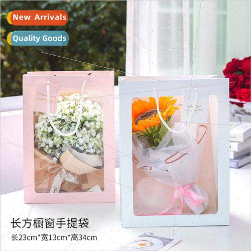 Flower Clear Window Tote ins  Bags Valentine Day Window Open