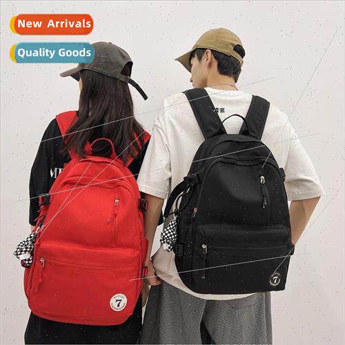 Casual simple lerary pure color shoulder bag men women coupl