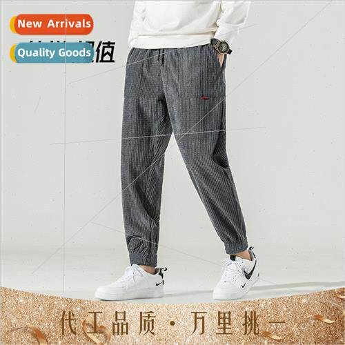 Men fall winter Korean tie casual pants loose drawstring cor