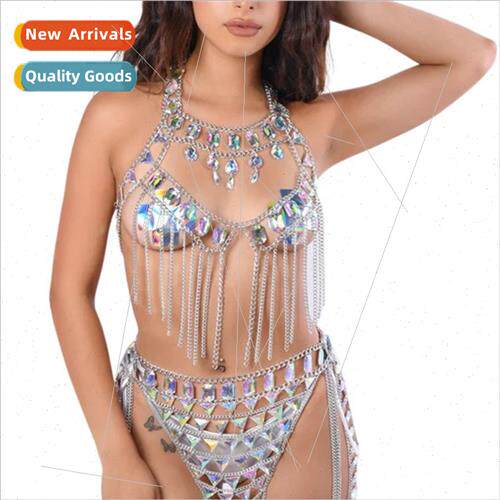 YH3587 Europe Sexy Acrylic Crystal Metal Tassel Chain Splice