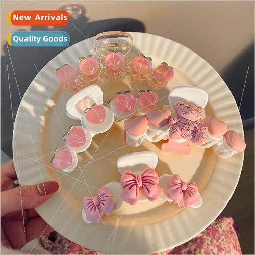 new Korean shark clip ins wind peach scratch clip large girl