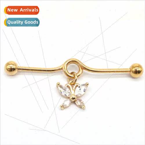 Europe butterfly earrings ear bridge stainless steel earring