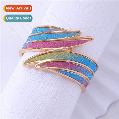 New rainbow napkin ring western restaurant metal napkin buck