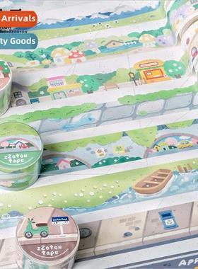 Ajo aquascape tape with release paper shaped handbook sticke