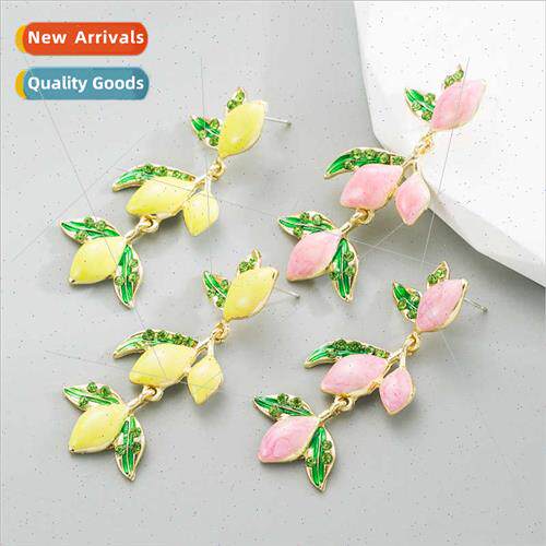 Korea new multi-layer alloy oil drop diamond flowers earring