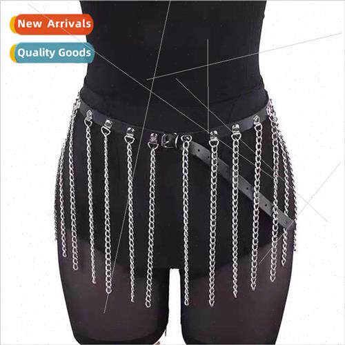 Europe punk leather peplum belt nightclub bar permance tasse