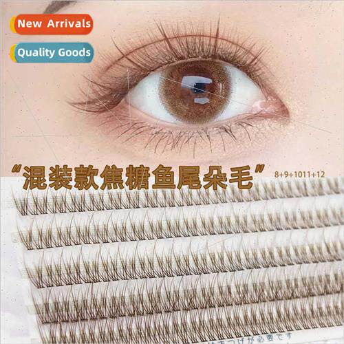 Caramel Brown False Eyelash Women Fishtail Duo Hair Fairy Ha