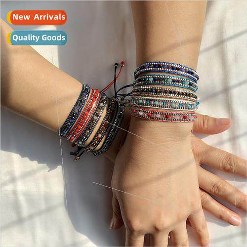 Europe Mixed Color Crystal Beads Multi-Layer Rope Wide Chain