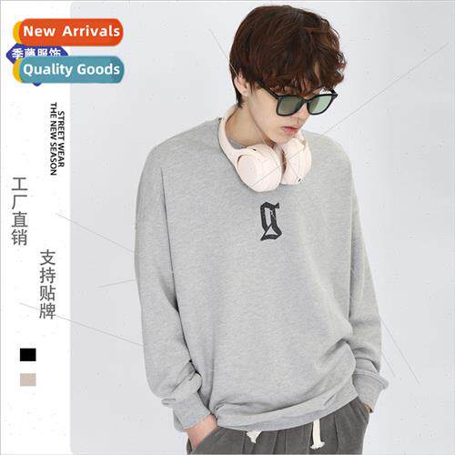 American retro new summer round neck couple sweater cotton t