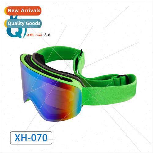 Dazzle color snow ski goggles double-layer magnetic lens gog