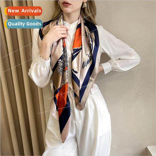 2021 new simulation silk scarf Europe Uned States large squa