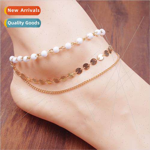 Bohemian Fashion Women Ankle Jewelry Multi-layer Gold Whe Bl