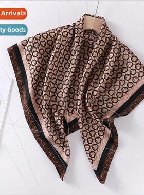 2023 spring summer new twill silk scarf female summer sunscr