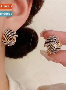 mple super flash rhinestone earrings s925 silver needle nich