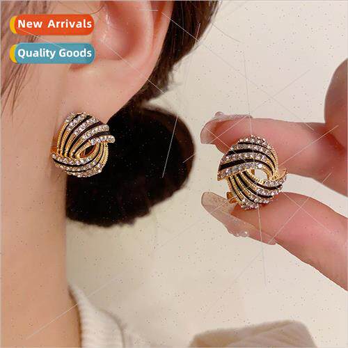 mple super flash rhinestone earrings s925 silver needle nich