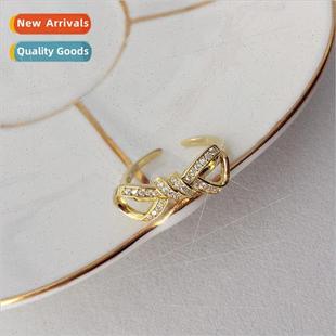 s925 knot Bow Europe opening adjustable hjewelry ring silver