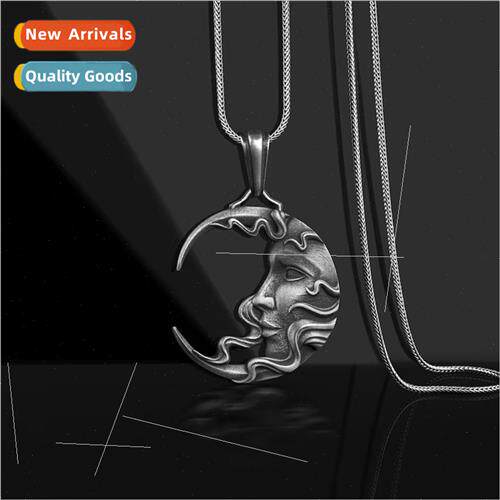 Europe vintage crescent moon pendant men women fashion perso