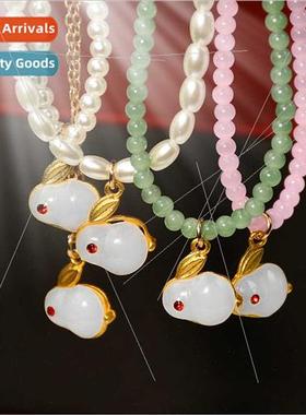 Year Rabb Wind Jade Rabb Pendant Necklace Girls Fashion Hund