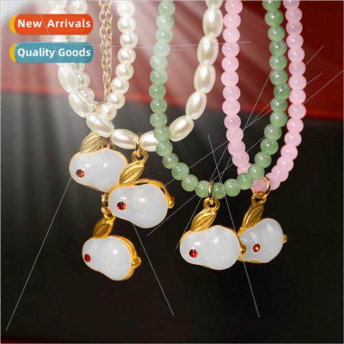 Year Rabb Wind Jade Rabb Pendant Necklace Girls Fashion Hund