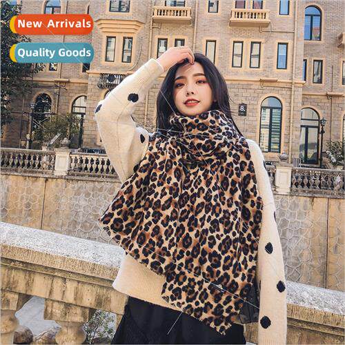 Korea Dongdaemun faux cashmere leopard print scarf female fa