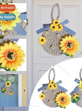 New Bee Festival mulation Wreath Twine Wreath Craft Door Han
