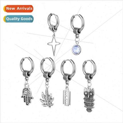 Korea fashion tanium steel coil earrings earrings pendant ti